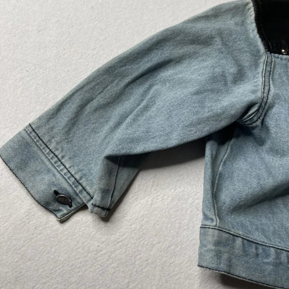 Born to Ride Denim toddler 3T jacket Biker blue jean jacket Go Baby Tag